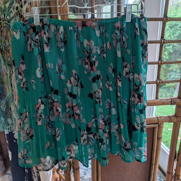 Vintage Elle Layered sheer floral Chiffon miniskirt L/XL - Picture 1 of 4